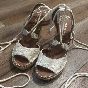Rampage Women's White Lace-Up Espadrilles